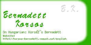 bernadett korsos business card